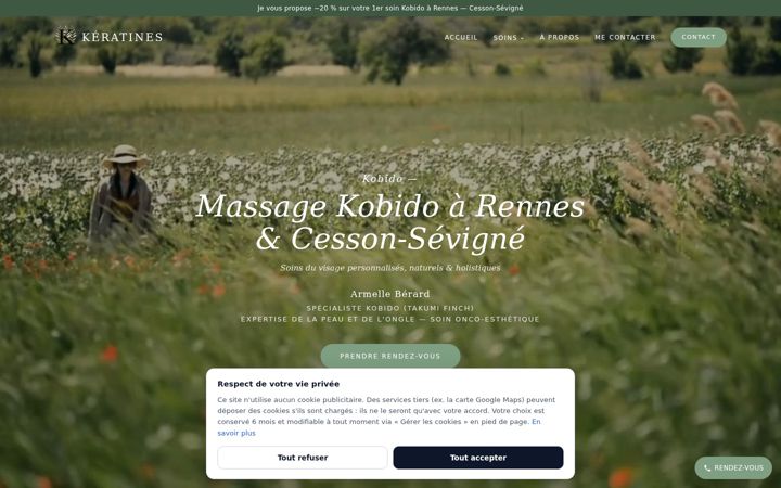 Screenshot of kobido-rennes.fr