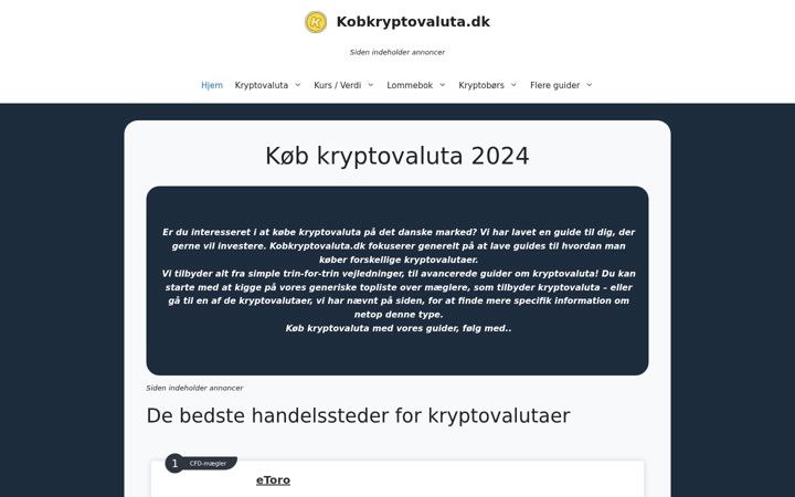 Screenshot of kobkryptovaluta.dk