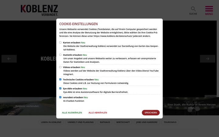 Screenshot of koblenz.de