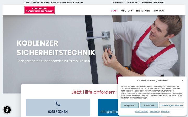 Screenshot of koblenzer-sicherheitstechnik.de