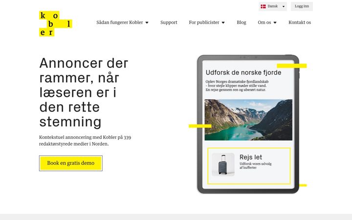 Screenshot of kobler.dk