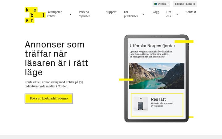 Screenshot of kobler.se