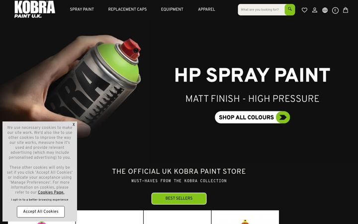 Screenshot of kobrapaint.co.uk