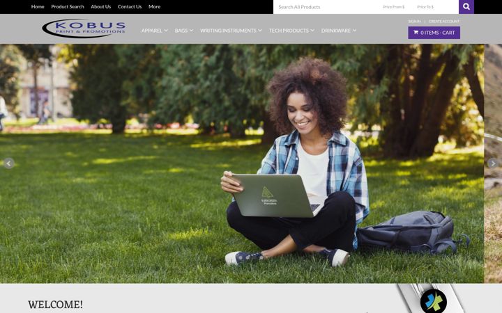 Screenshot of kobusprinting.com