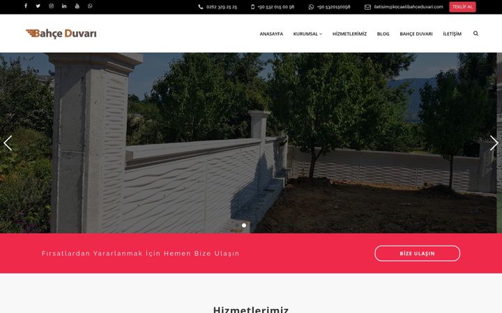 Screenshot of kocaelibahceduvari.com