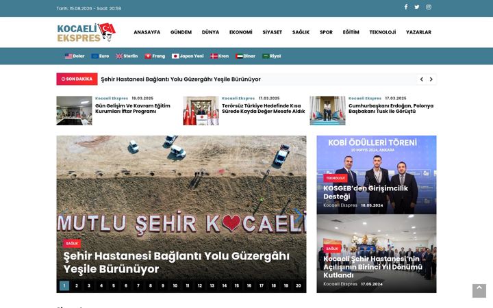 Screenshot of kocaeliekspres.net