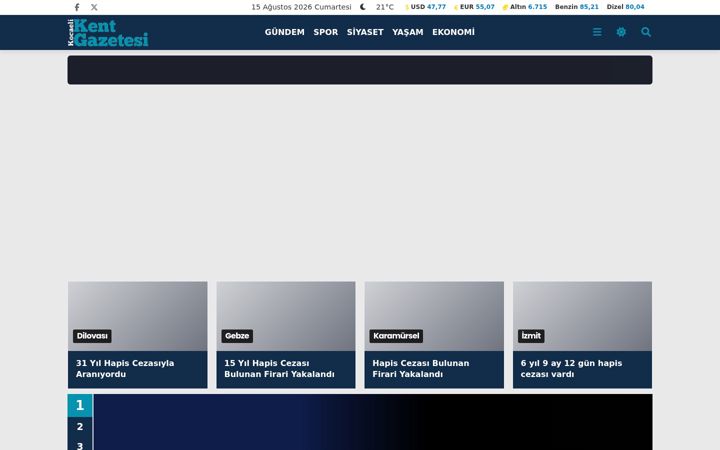 Screenshot of kocaelikentgazetesi.com
