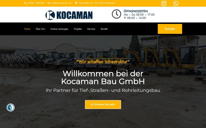 Screenshot of kocaman-bau.de