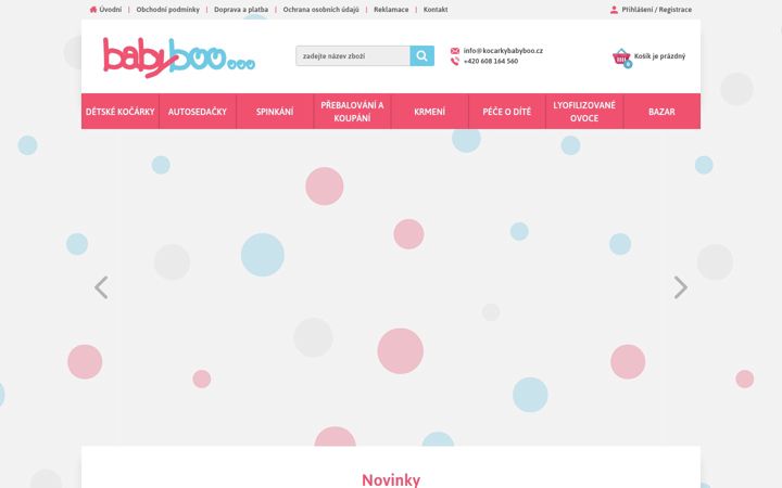 Screenshot of kocarkybabyboo.cz