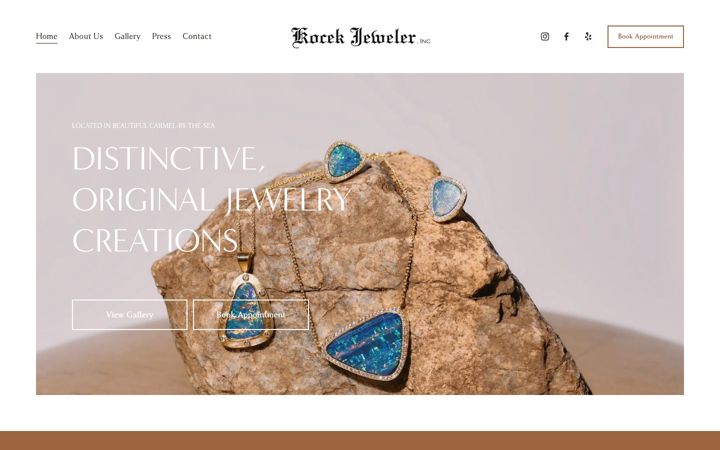 Screenshot of kocekjeweler.com