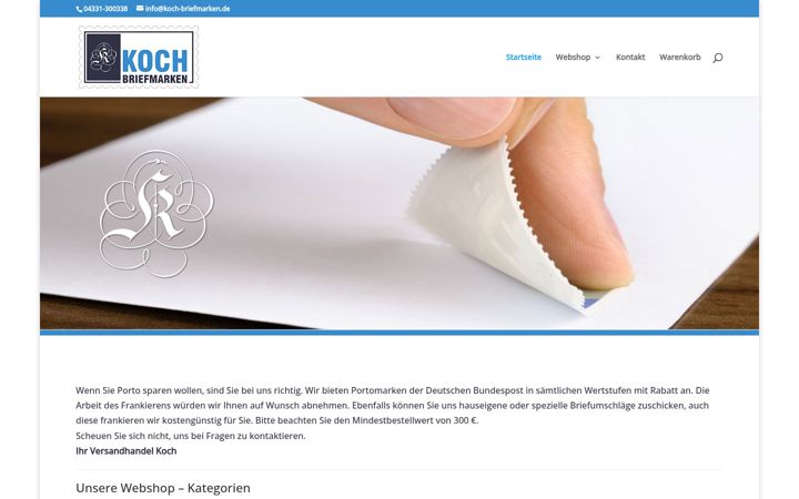 Screenshot of koch-briefmarken.de