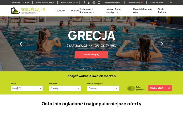 Screenshot of kochamwakacje.pl