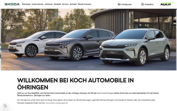 Screenshot of kochautomobile-oehringen.skoda-auto.de