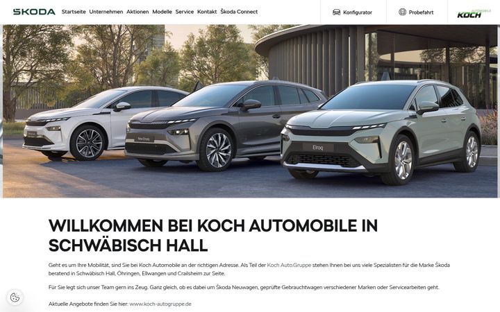 Screenshot of kochautomobile.skoda-auto.de