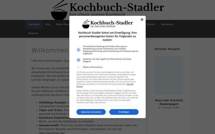 Screenshot of kochbuch-stadler.ch