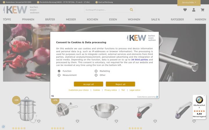 Screenshot of kochen-essen-wohnen.de