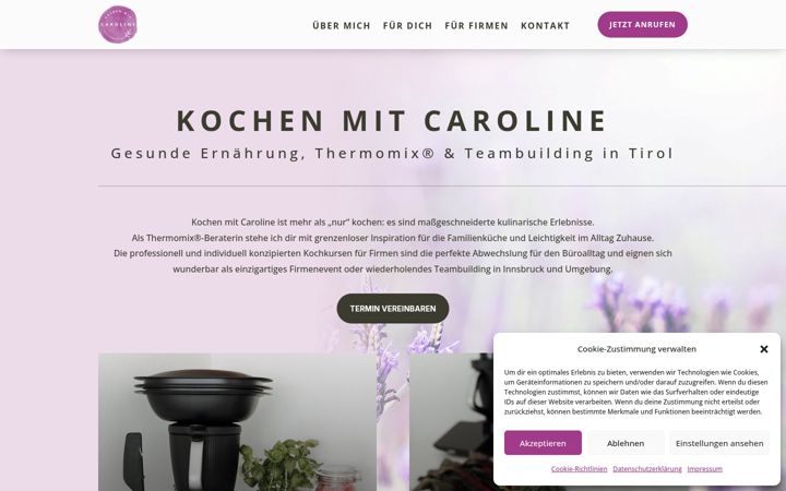 Screenshot of kochenmitcaroline.at