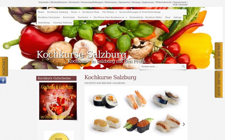 Screenshot of kochkurse-salzburg.at