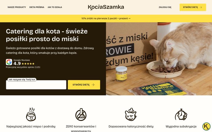 Screenshot of kociaszamka.pl