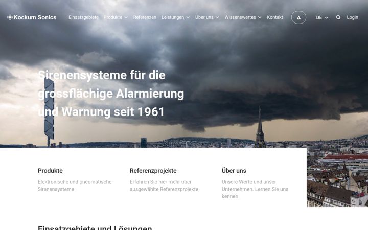 Screenshot of kockumsonics-ag.ch