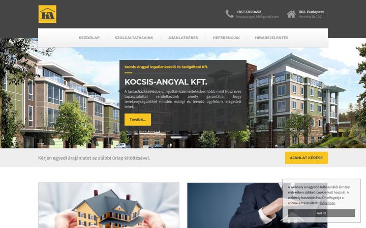 Screenshot of kocsisangyal.hu