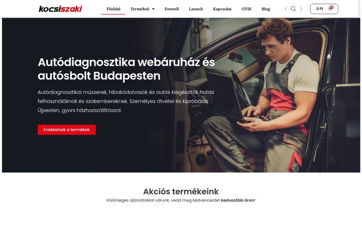 Screenshot of kocsiszaki.hu