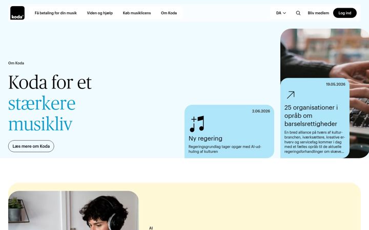 Screenshot ta' koda.dk