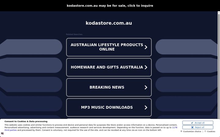 Screenshot of kodastore.com.au