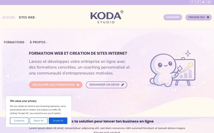 Screenshot of kodastudio.fr