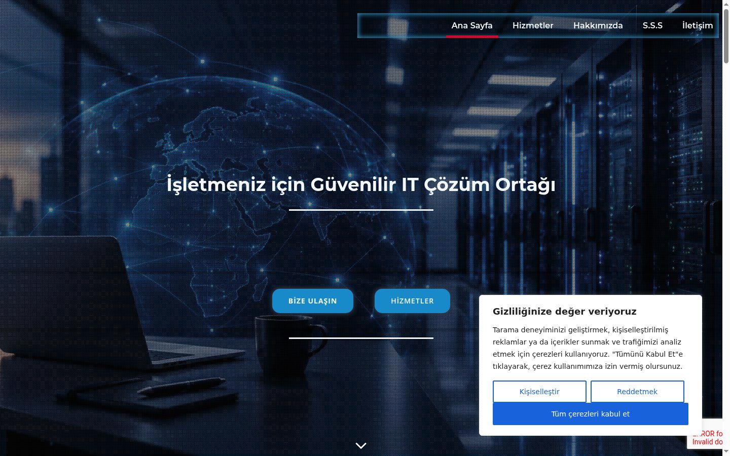 Screenshot del banner di consenso mostrato prima di qualsiasi interazione