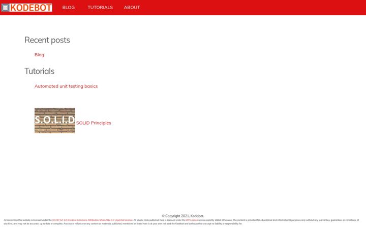 Screenshot of kodebot.com