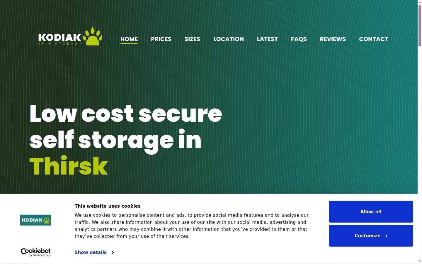 Screenshot del banner di consenso mostrato prima di qualsiasi interazione
