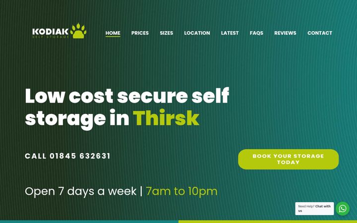 Screenshot of kodiakselfstore.co.uk