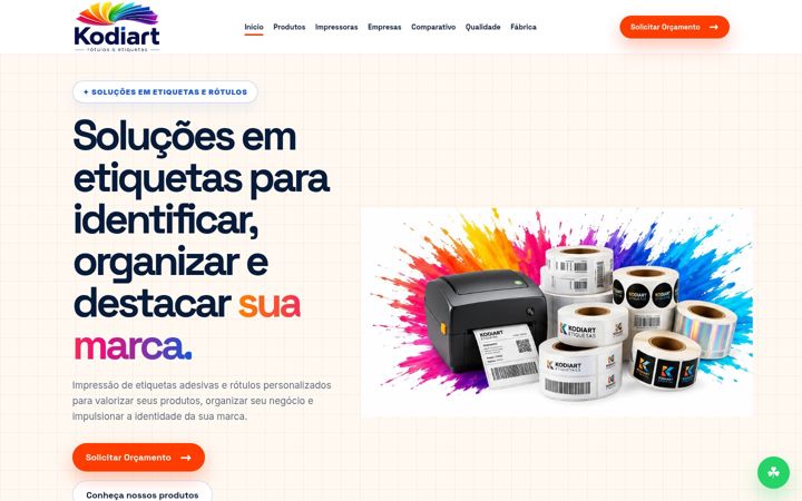 Screenshot of kodiart.com.br