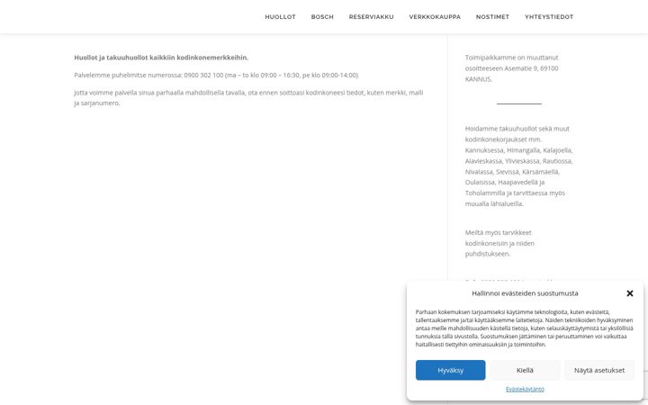 Screenshot of kodinkonehuoltokannus.fi
