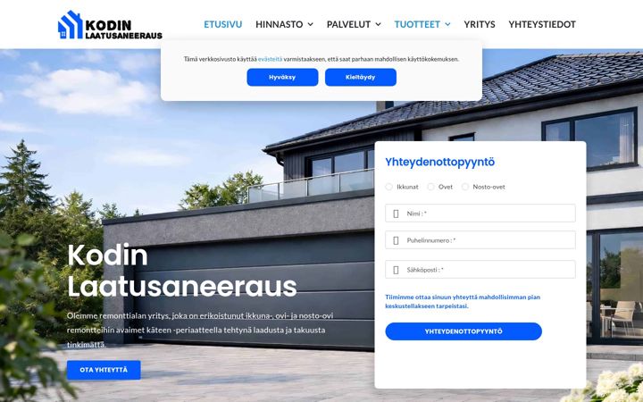 Screenshot of kodinlaatusaneeraus.fi