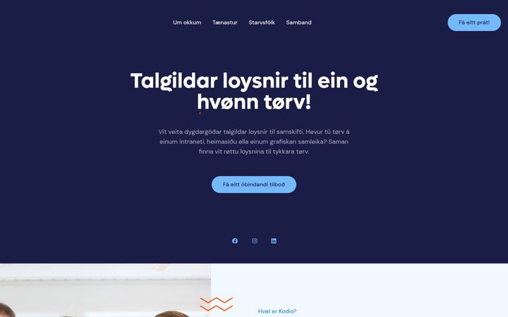 Screenshot of kodio.fo