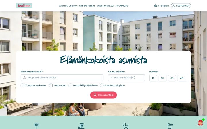 Screenshot of kodisto.fi