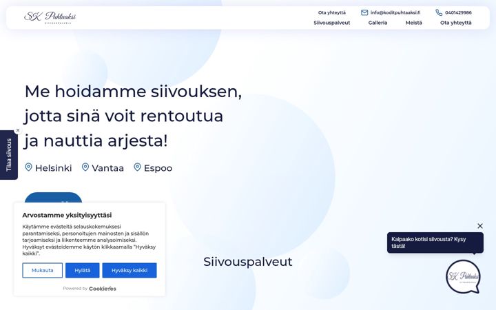 Screenshot of koditpuhtaaksi.fi