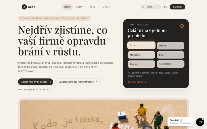 Screenshot of kodo.cz