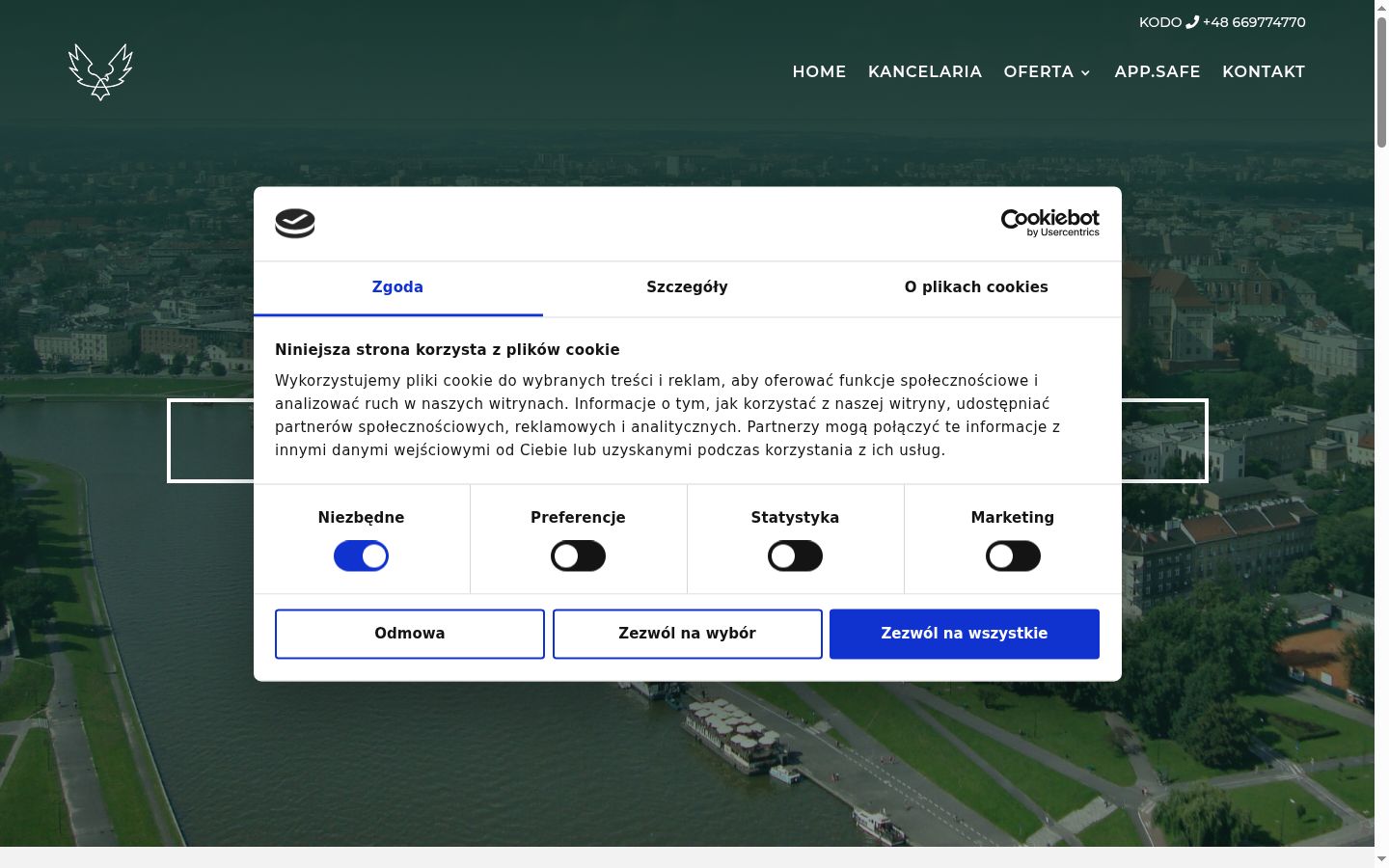 Snimka zaslona bannera za privolu prikazanog prije bilo kakve interakcije