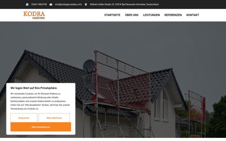Screenshot of kodra-geruestbau.de