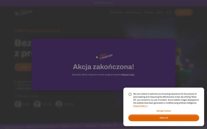 Screenshot of kodujzgigantami.pl