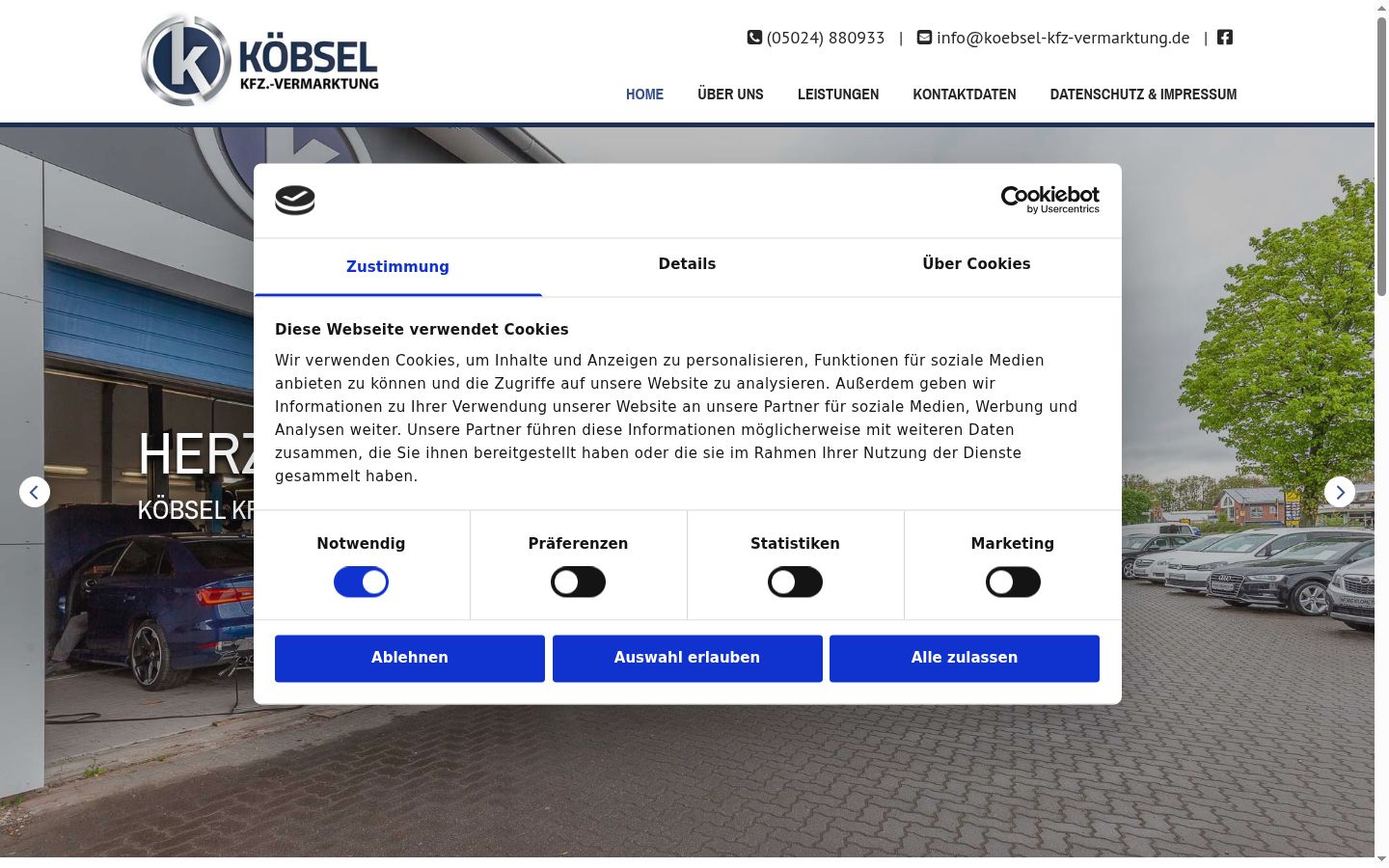 Screenshot of the consent banner shown before any interaction