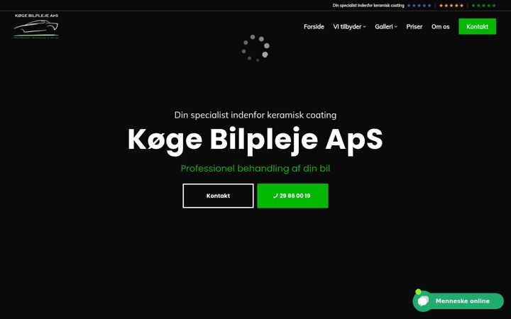 Zrzut ekranu koegebilpleje.dk