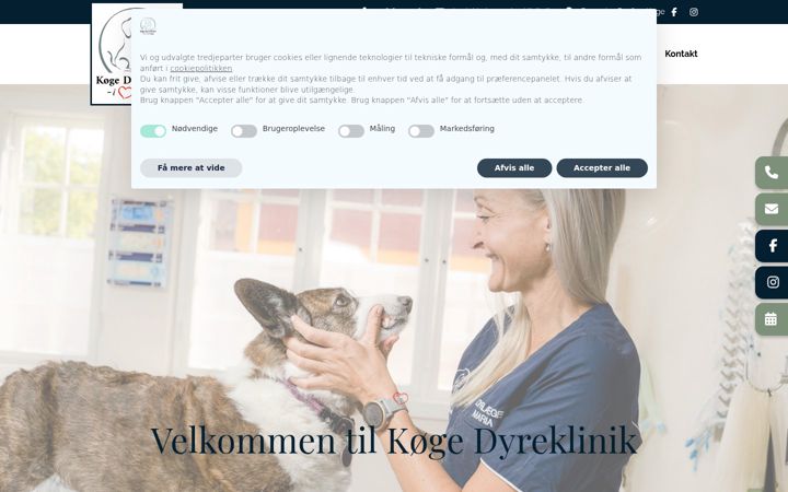 Screenshot of koegedyreklinik.dk