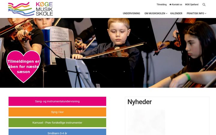 Screenshot of koegemusikskole.dk
