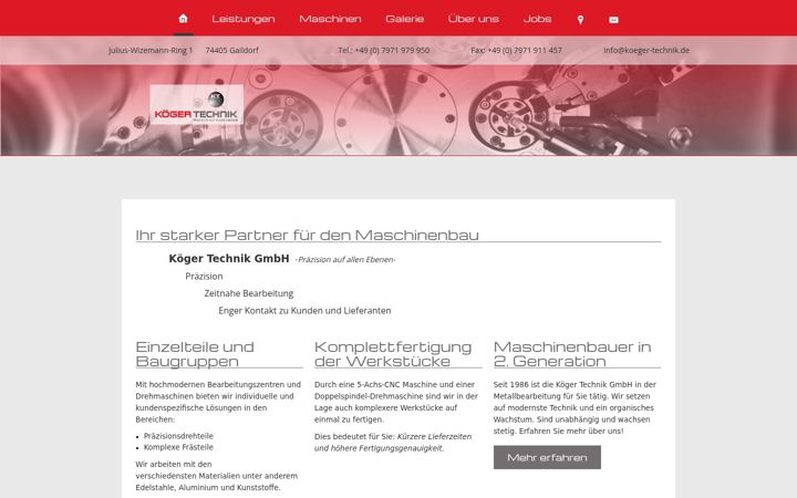 Screenshot of koeger-technik.de