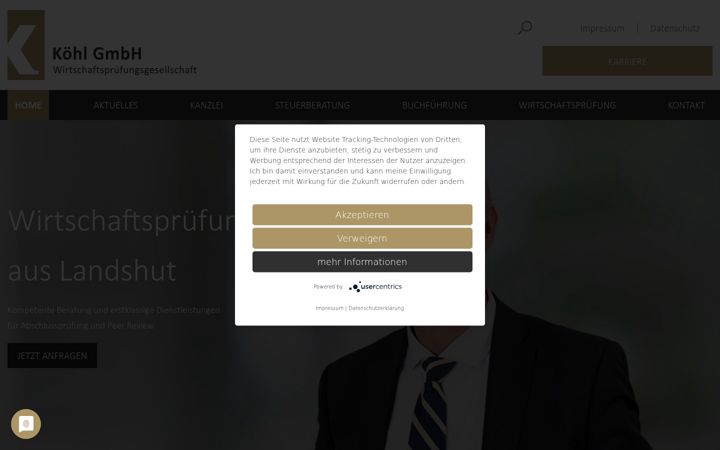 Screenshot of koehl-steuerberater.de