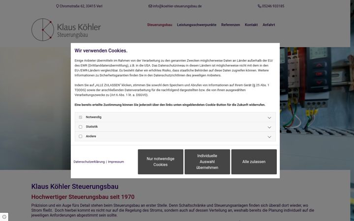 Screenshot of koehler-steuerungsbau.de
